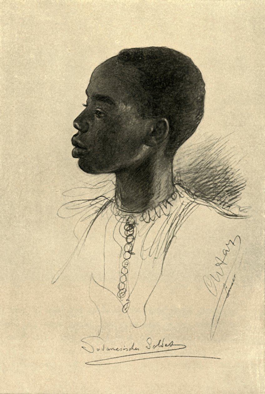 Soldato sudanese, Egitto, 1898 da Christian Wilhelm Allers
