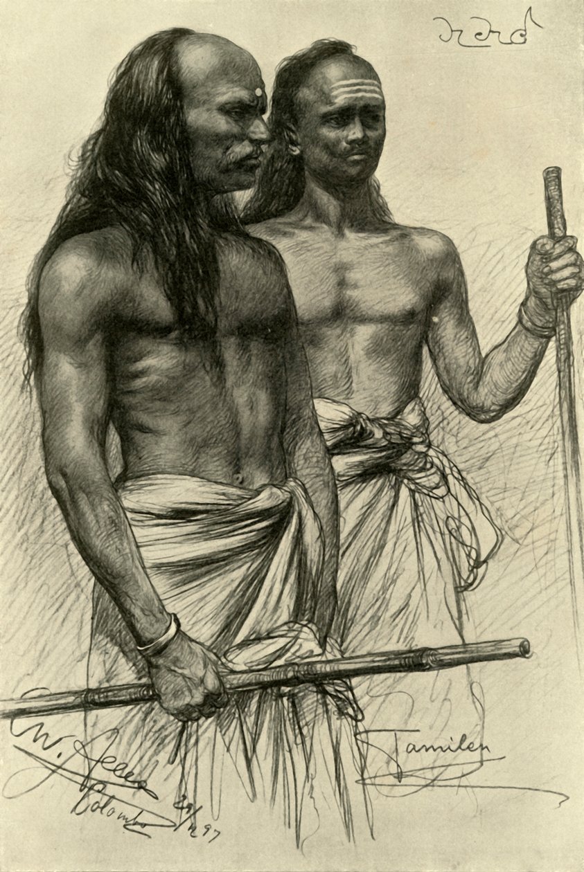 Uomini Tamil, Colombo, Ceylon da Christian Wilhelm Allers