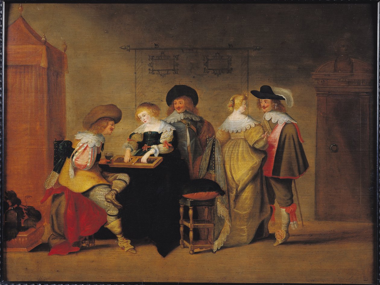 Giocatori di backgammon da Christoffel Jacobsz van der Lamen