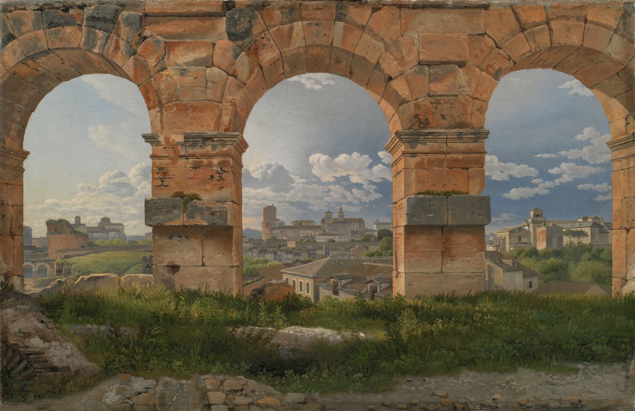 Una vista attraverso tre archi del terzo piano del Colosseo da Christoffer Wilhelm Eckersberg