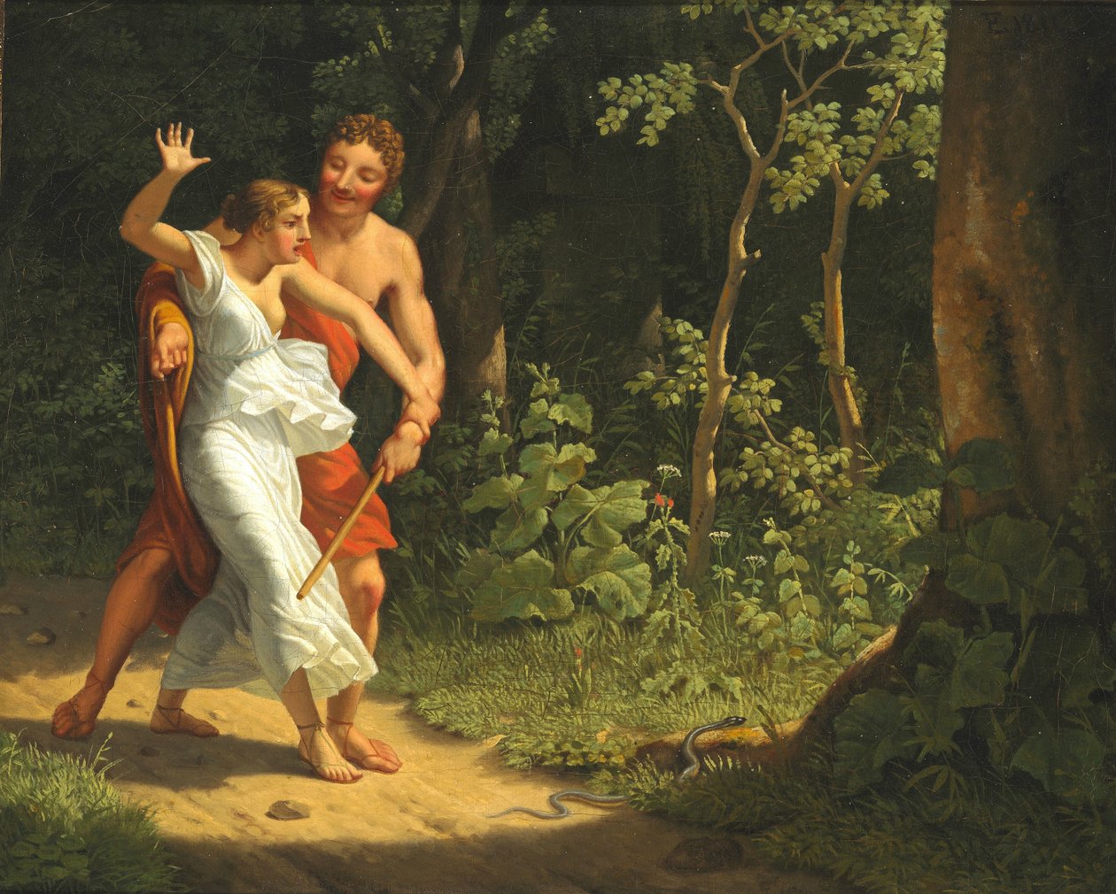 Scena di seduzione in una foresta da Christoffer Wilhelm Eckersberg