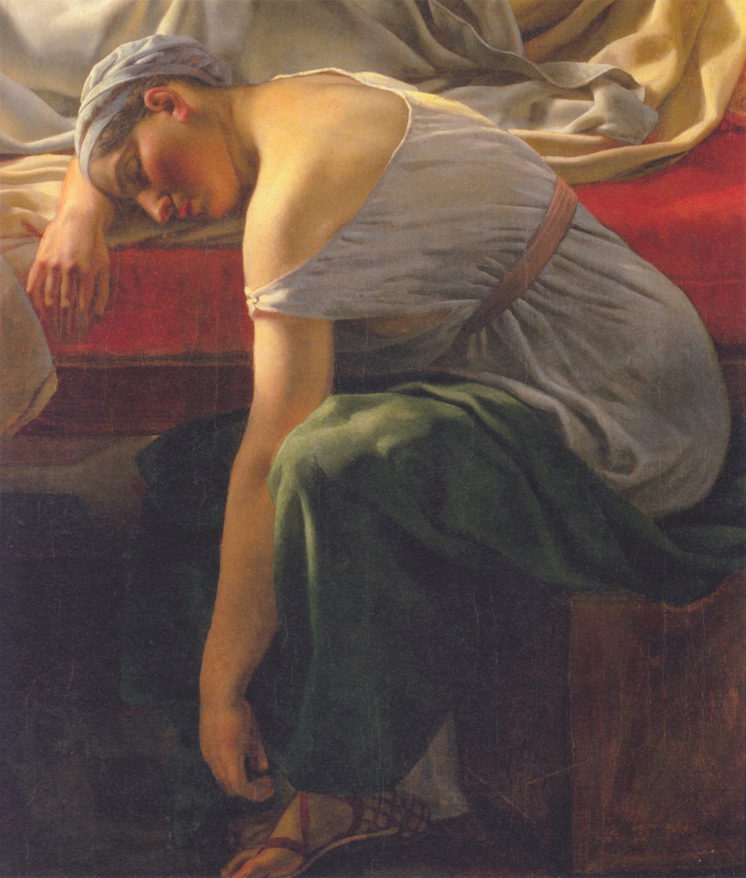 Una donna addormentata in abito antico. Balia di Alcyone da Christoffer Wilhelm Eckersberg