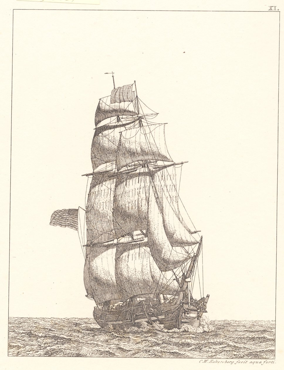 Danese:  Un brigantino nordamericano da Christoffer Wilhelm Eckersberg