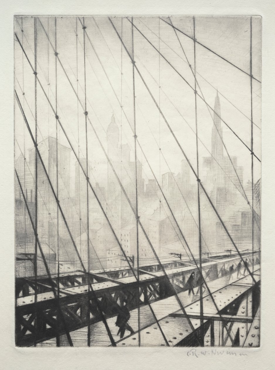 Guardando attraverso il ponte di Brooklyn da Christopher Richard Wynne Nevinson