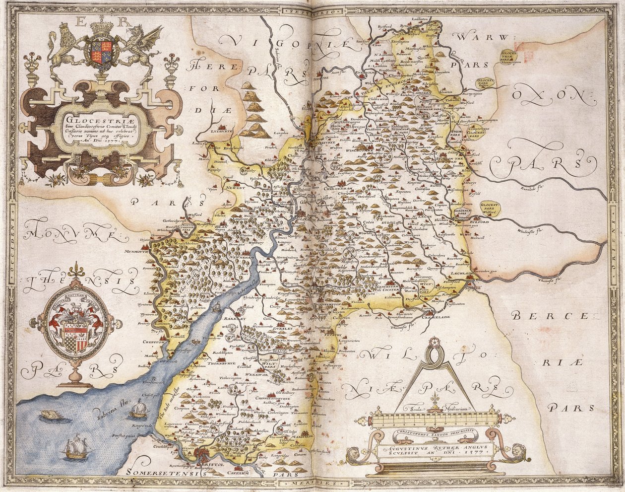 Gloucester(shire), 1579 da Christopher Saxton