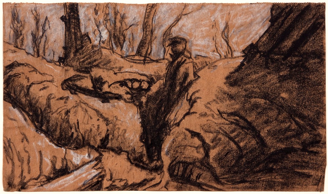 Un uomo in una trincea, c. 1914 da Christopher Williams