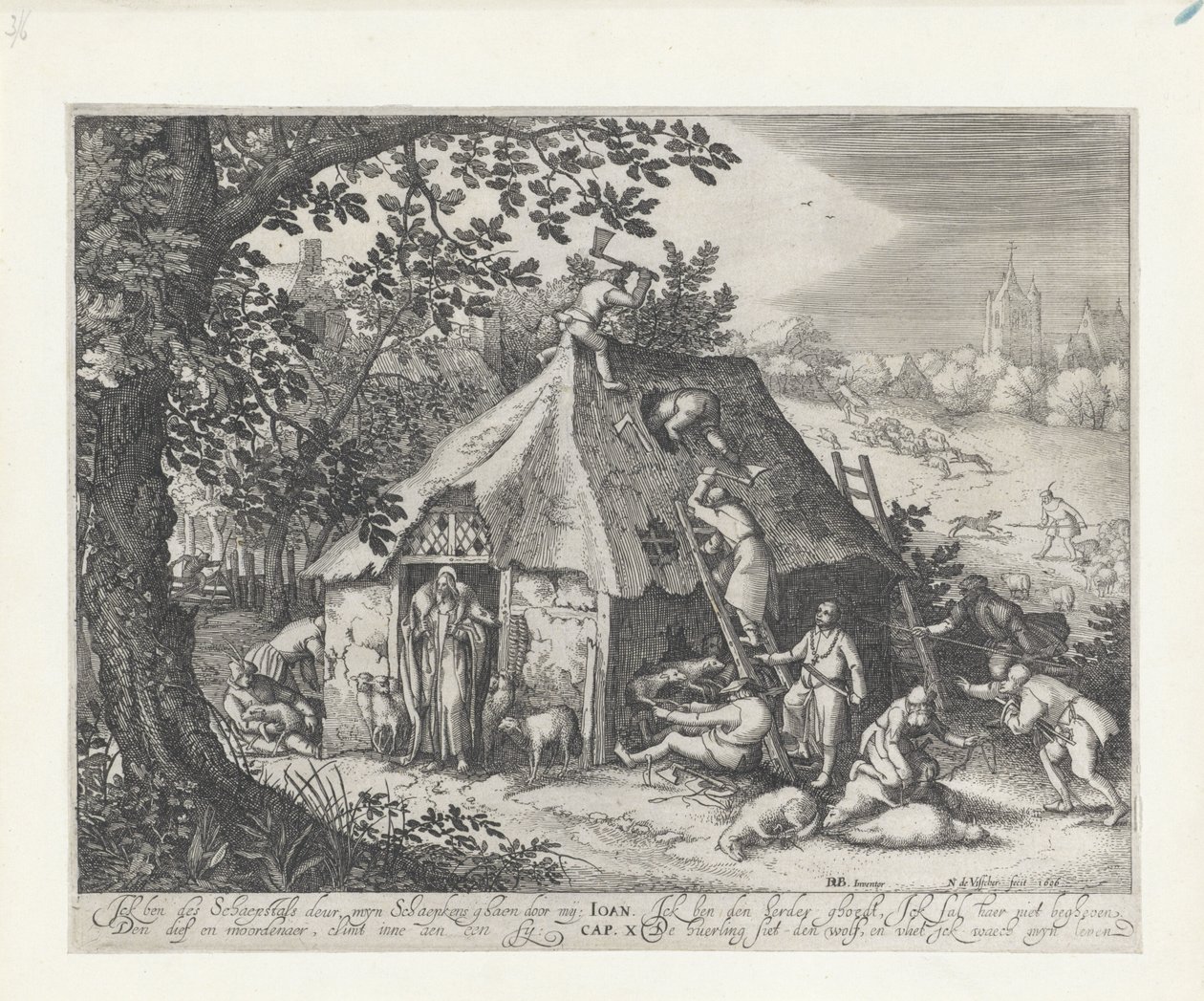 Cristo presso il recinto delle pecore da Claes Jansz. Visscher (II)
