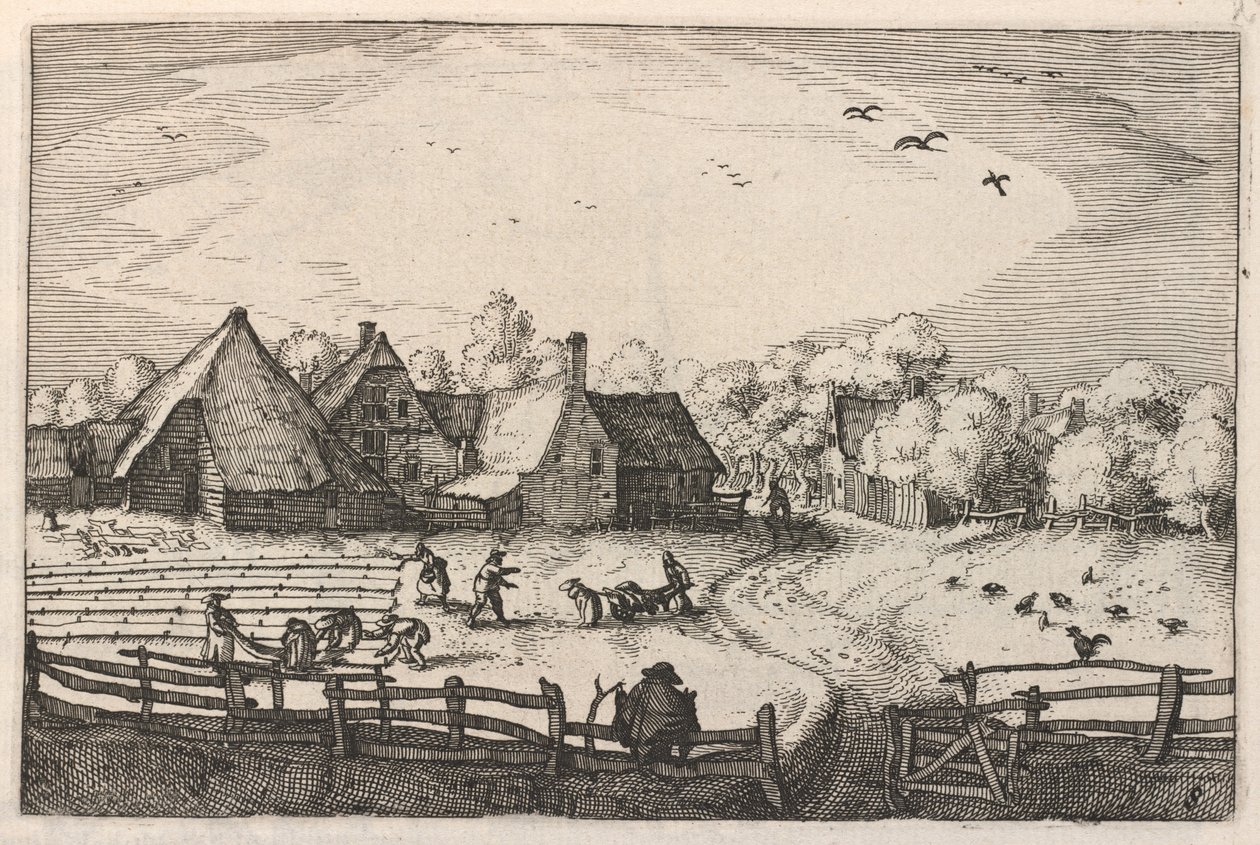 Fattorie e campi di candeggio da Claes Jansz Visscher