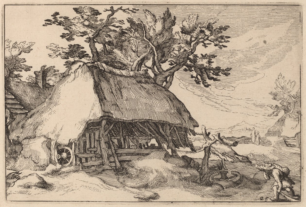 Un fienile da Claes Jansz Visscher after Abraham Bloemaert after Boëtius Adams Bolswert