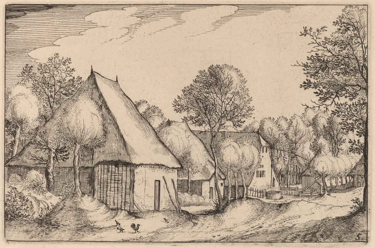 Un cortile di fattoria da Claes Jansz Visscher after Johannes van Doetechum, the Elder after Lucas