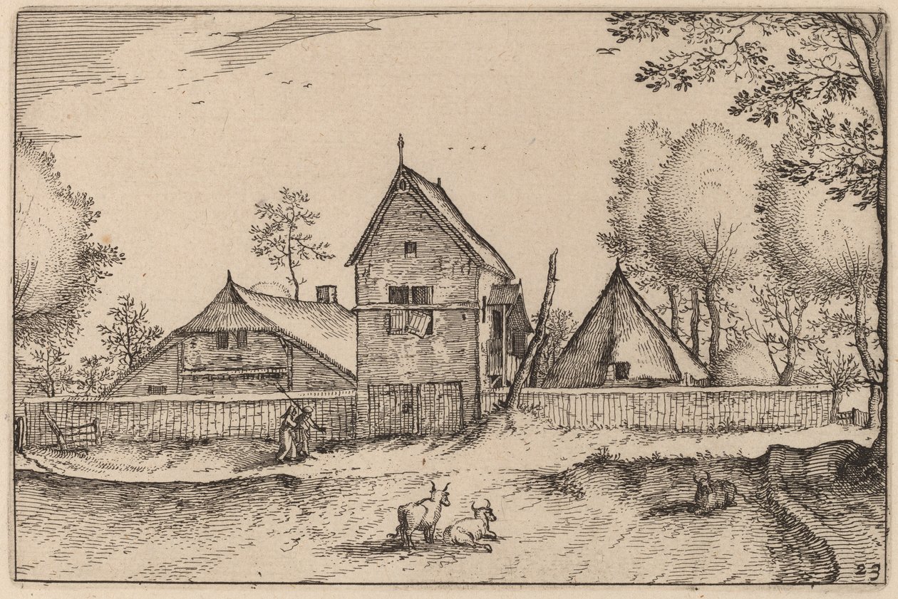Grande Fattoria Recintata da Claes Jansz Visscher after Johannes van Doetechum, the Elder after Lucas