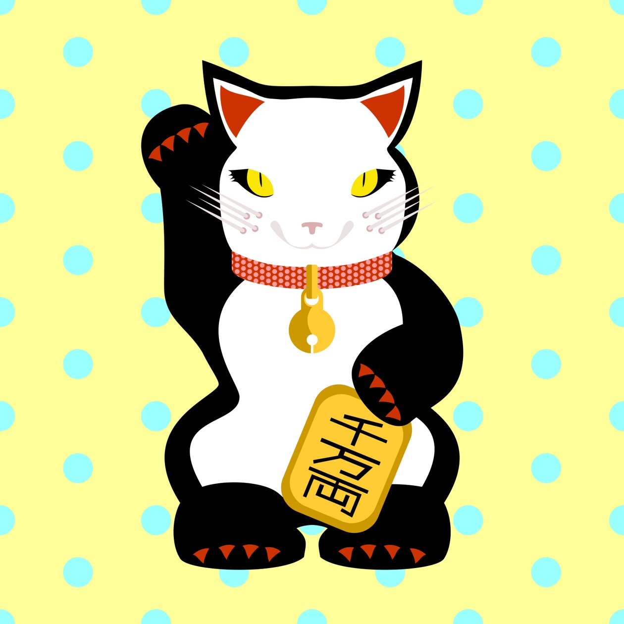 Maneki Neko Gatto Fortunato da Claire Huntley