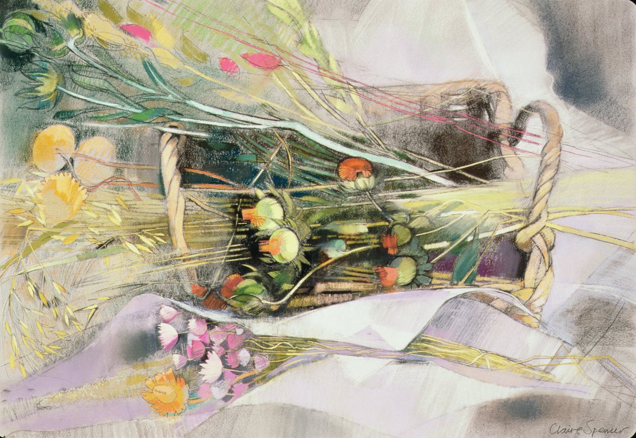 Cesto di fiori secchi da Claire Spencer