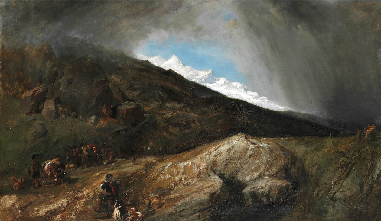 Paesaggio montano con un cacciatore e viandanti da Clarkson Frederick Stanfield