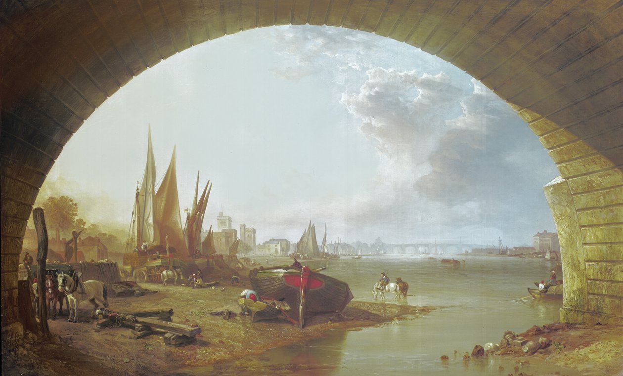 Vecchio ponte di Vauxhall, Londra da Clarkson Frederick Stanfield