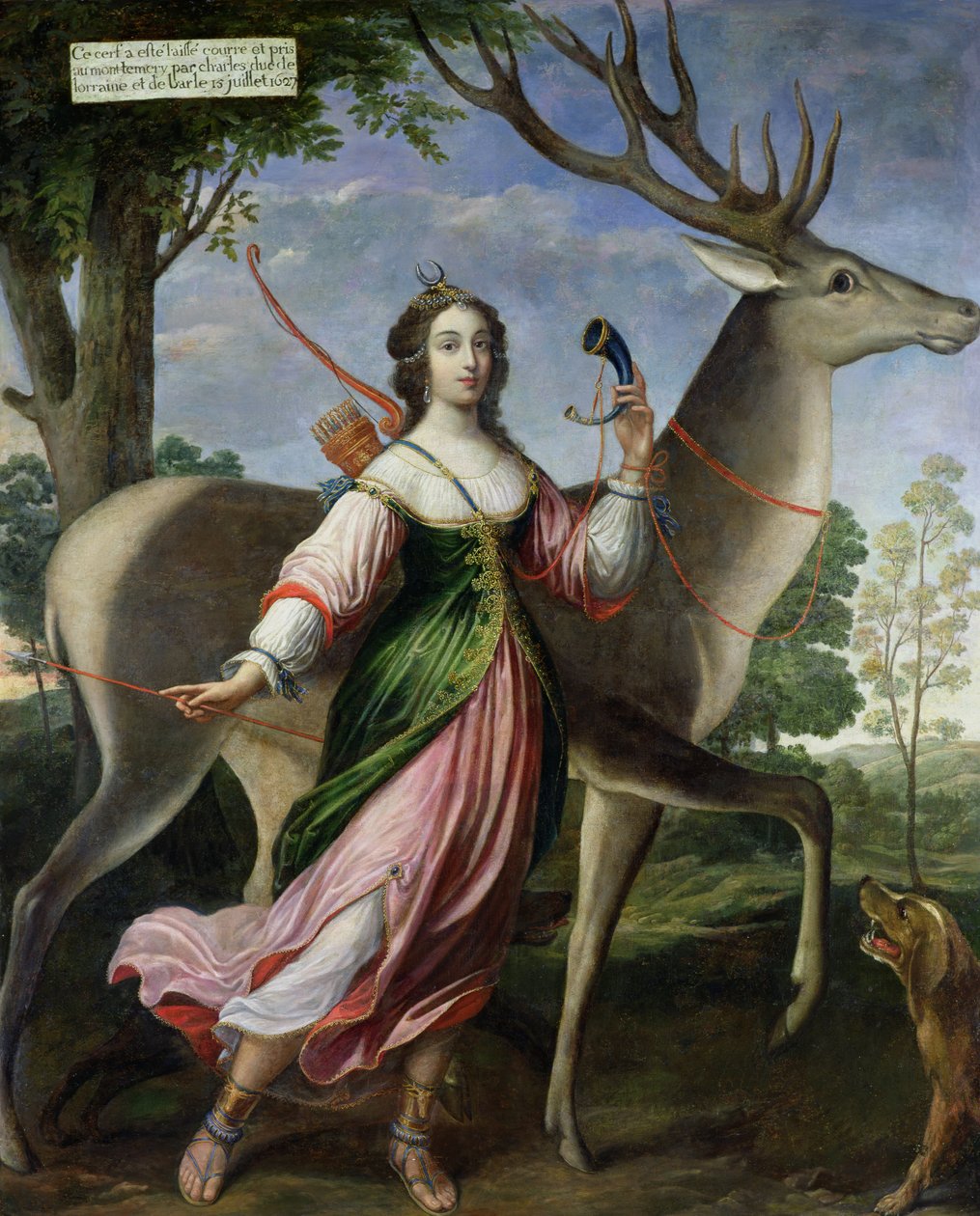 Marie de Rohan-Montbazon (1600-79) Duchessa di Chevreuse come Diana la Cacciatrice da Claude Deruet