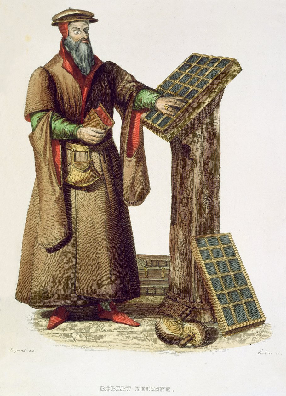 Robert Estienne, 1841 (incisione a colori) da Claude Jacquand