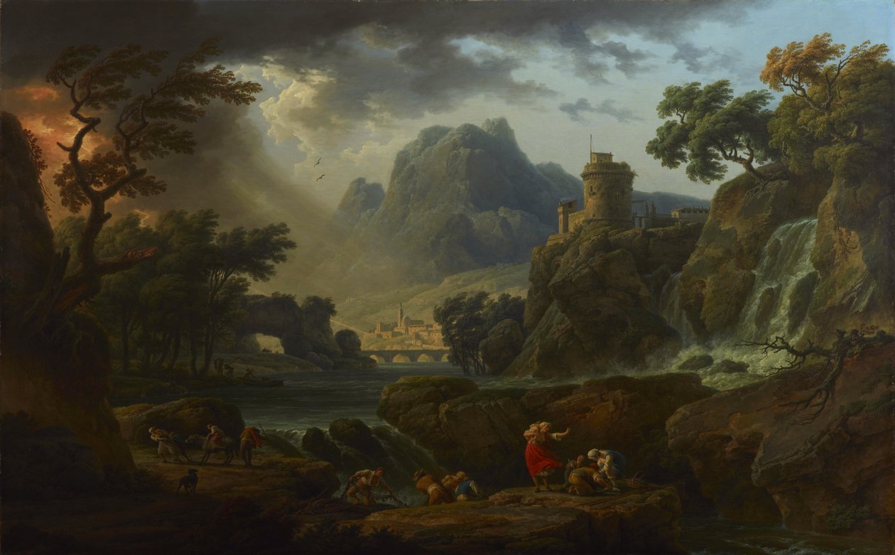 Paesaggio di montagna con tempesta da Claude Joseph Vernet