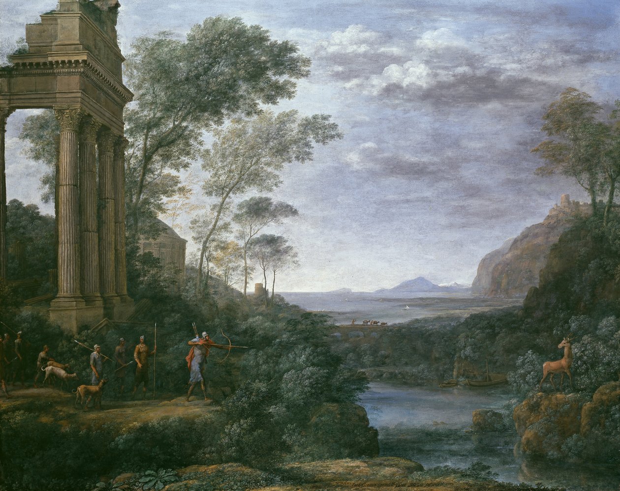 Paesaggio con Ascanio che spara al cervo di Silvia da Claude Lorrain
