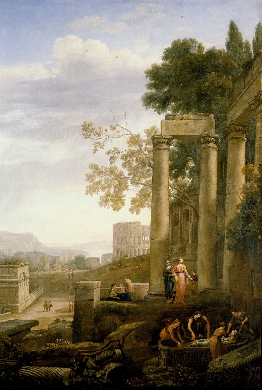 Paesaggio con la sepoltura di Santa Serapia da Claude Lorrain