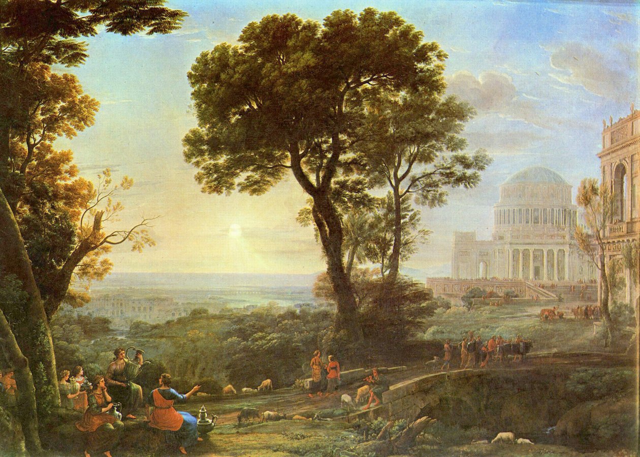 Veduta di Delfi con una processione sacrificale da Claude Lorrain