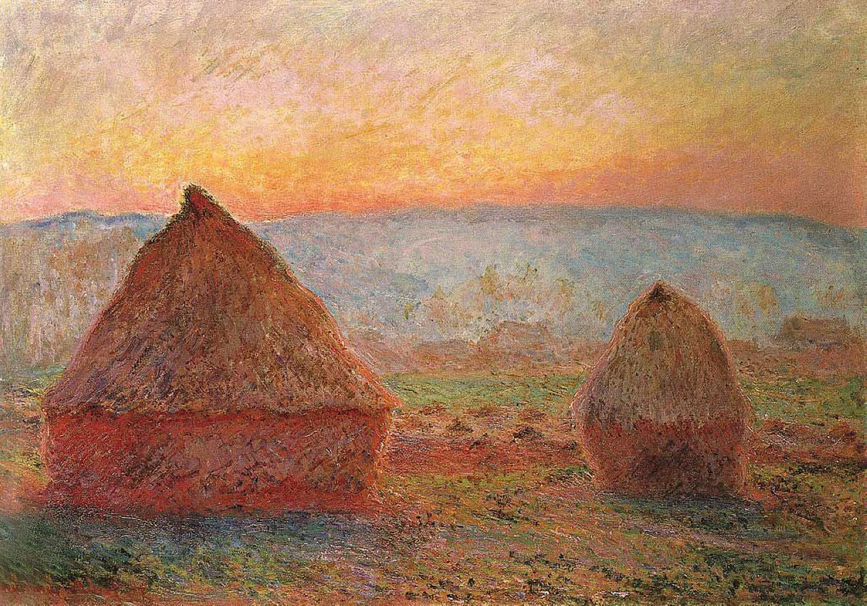 Le Meules a Giverny, tramonto da Claude Monet