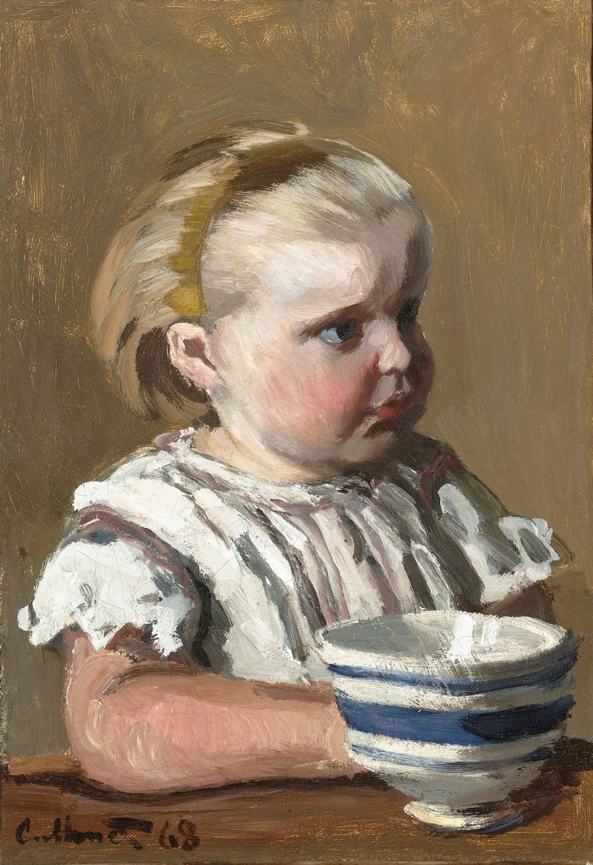 Il bambino con la tazza, ritratto di Jean Monet da Claude Monet