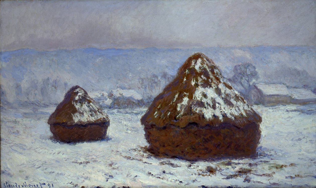 Meules, effet de neige, 1891 da Claude Monet