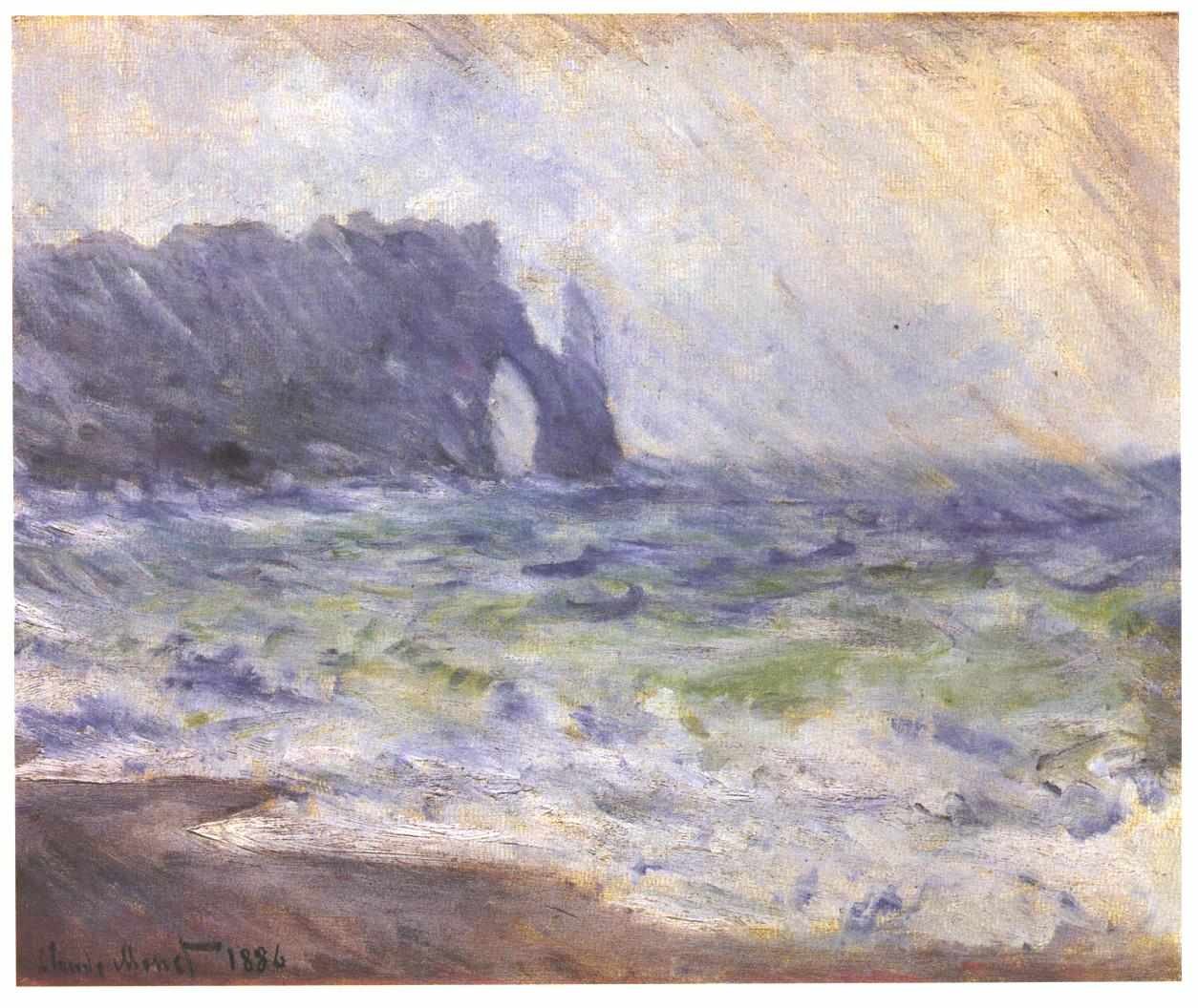 Pioggia a Étretat da Claude Monet