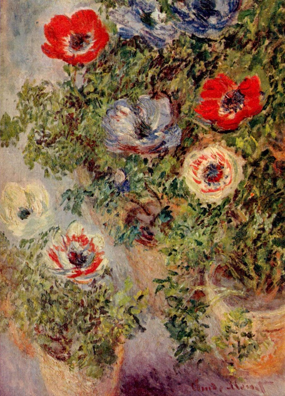Natura morta con anemoni da Claude Monet