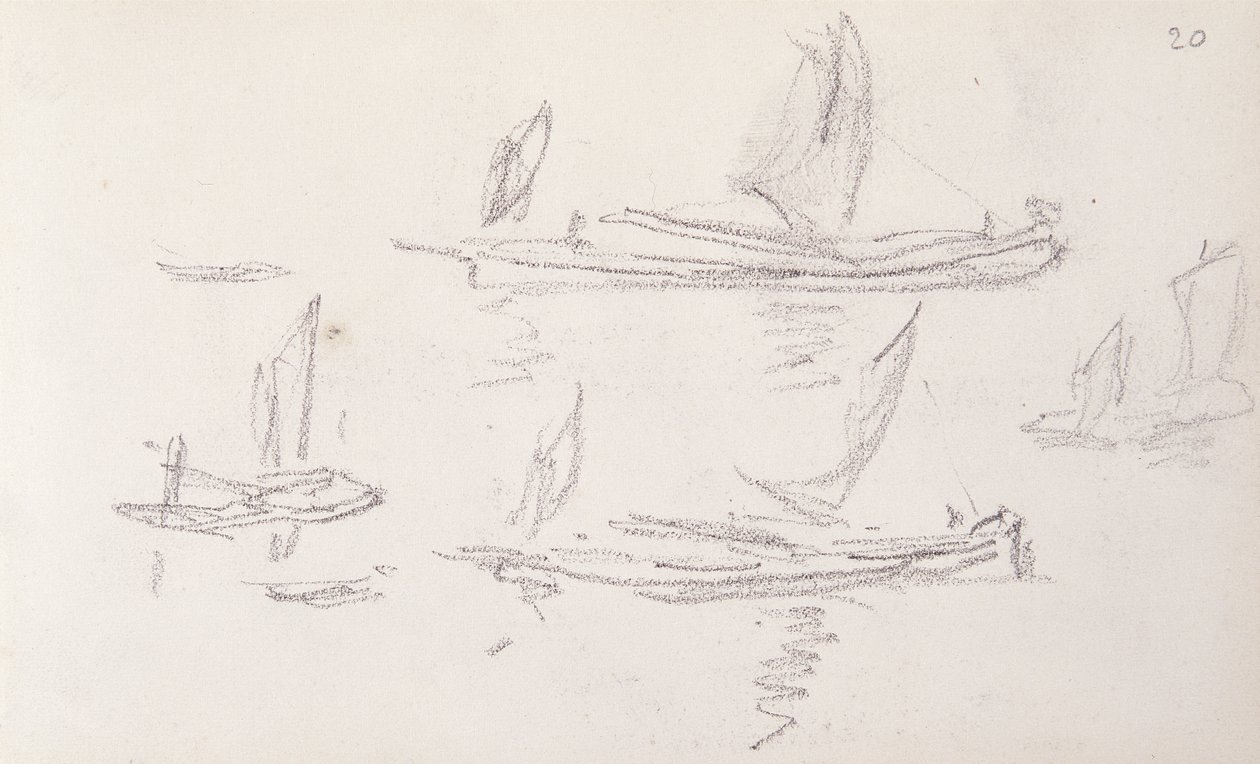 Studio per la Serie di Londra, Barche sul Tamigi da Claude Monet