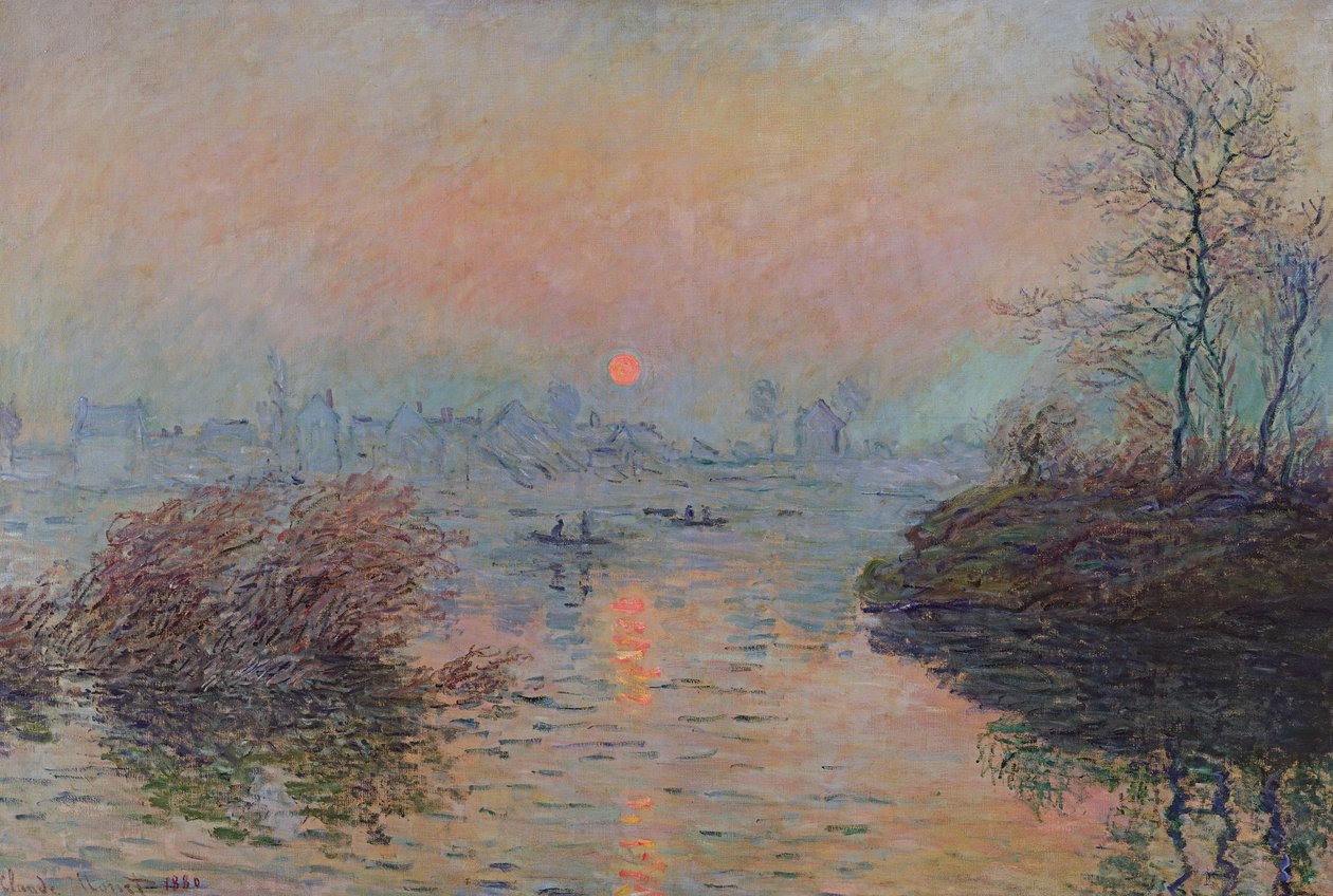 Tramonto sulla Senna a Lavacourt. Effetto invernale, 1880 da Claude Monet