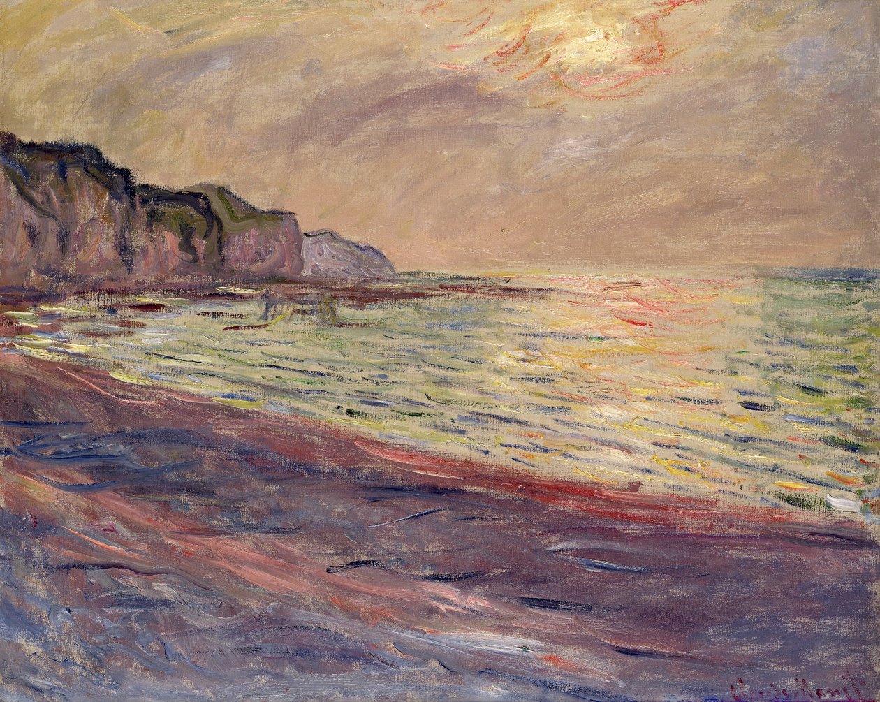 La spiaggia di Pourville, tramonto, 1882 da Claude Monet