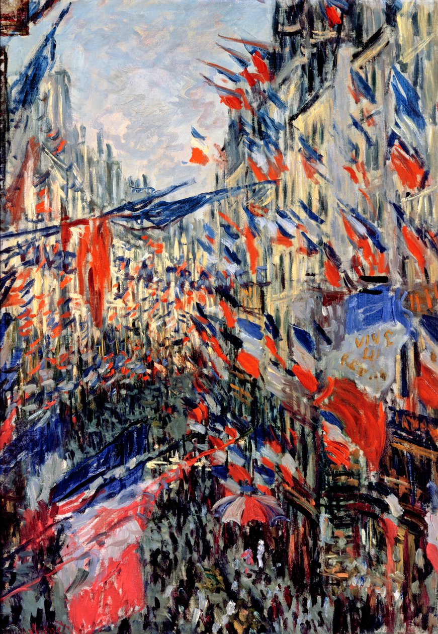 La Rue Saint-Denis, celebrazione del 30 giugno 1878 da Claude Monet