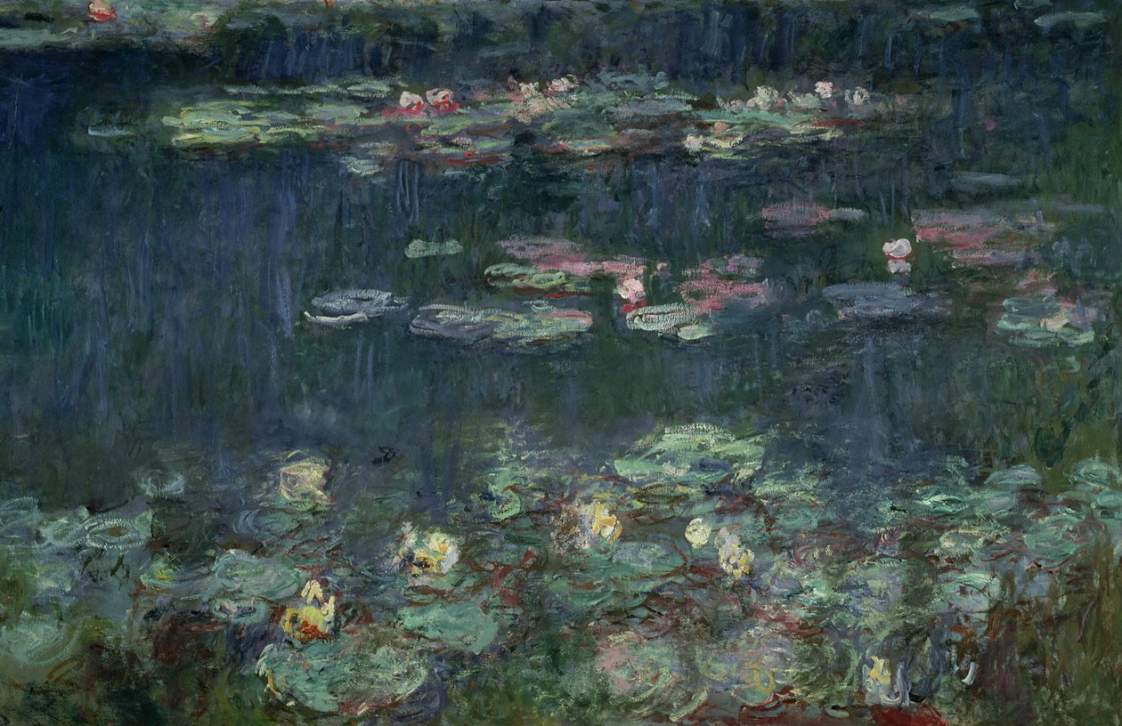 Ninfee: Riflessioni verdi, 1914-18 (sezione destra) da Claude Monet