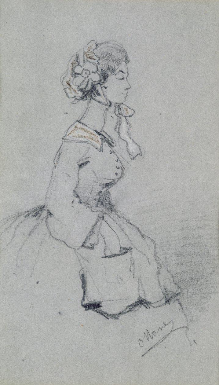 Giovane donna con un nastro, 1857 da Claude Monet
