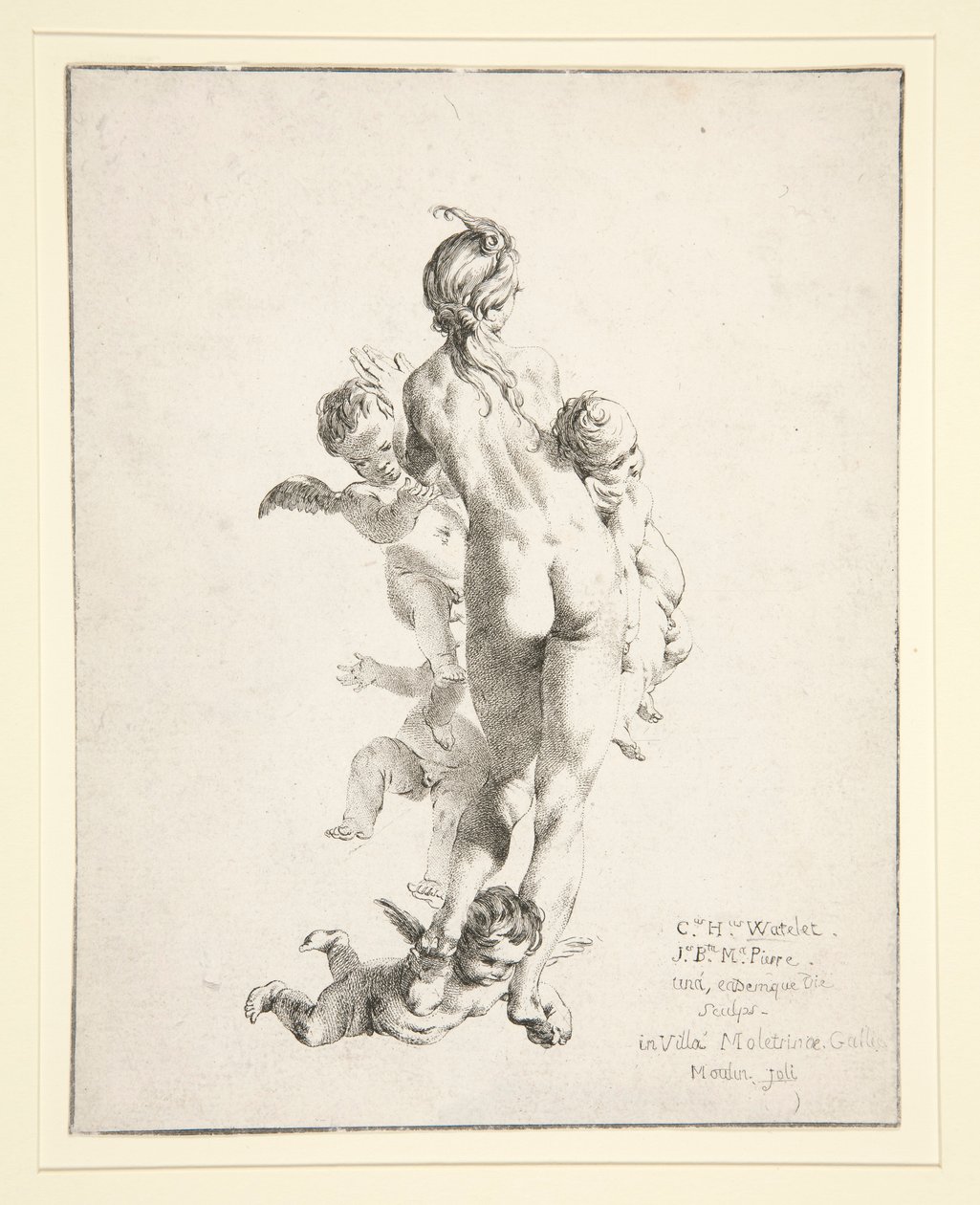 Senza titolo (nudo femminile con putti) da Claude Henri Watelet