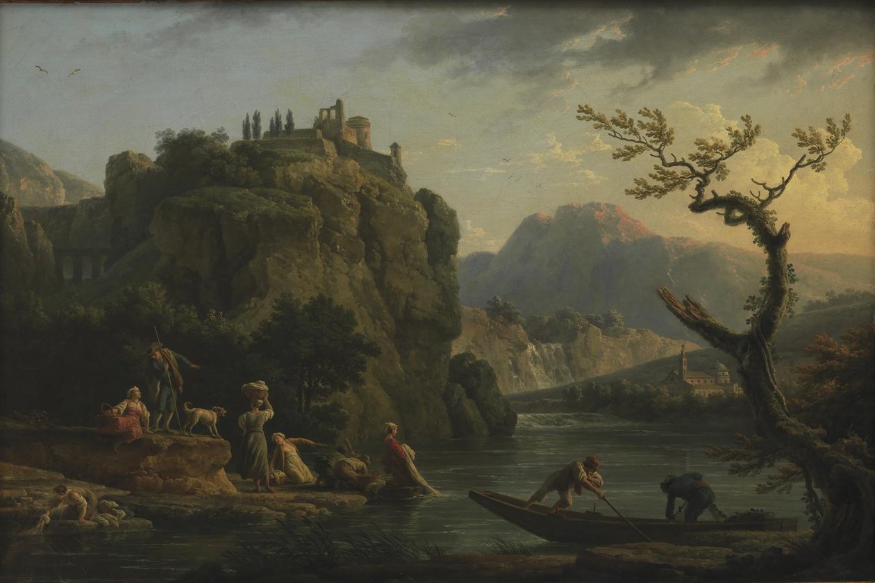 Paesaggio montano con un fiume da Claude Joseph Vernet