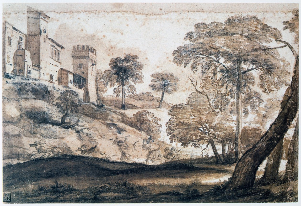 Caccia al cervo, metà-fine XVII secolo da Claude Lorrain