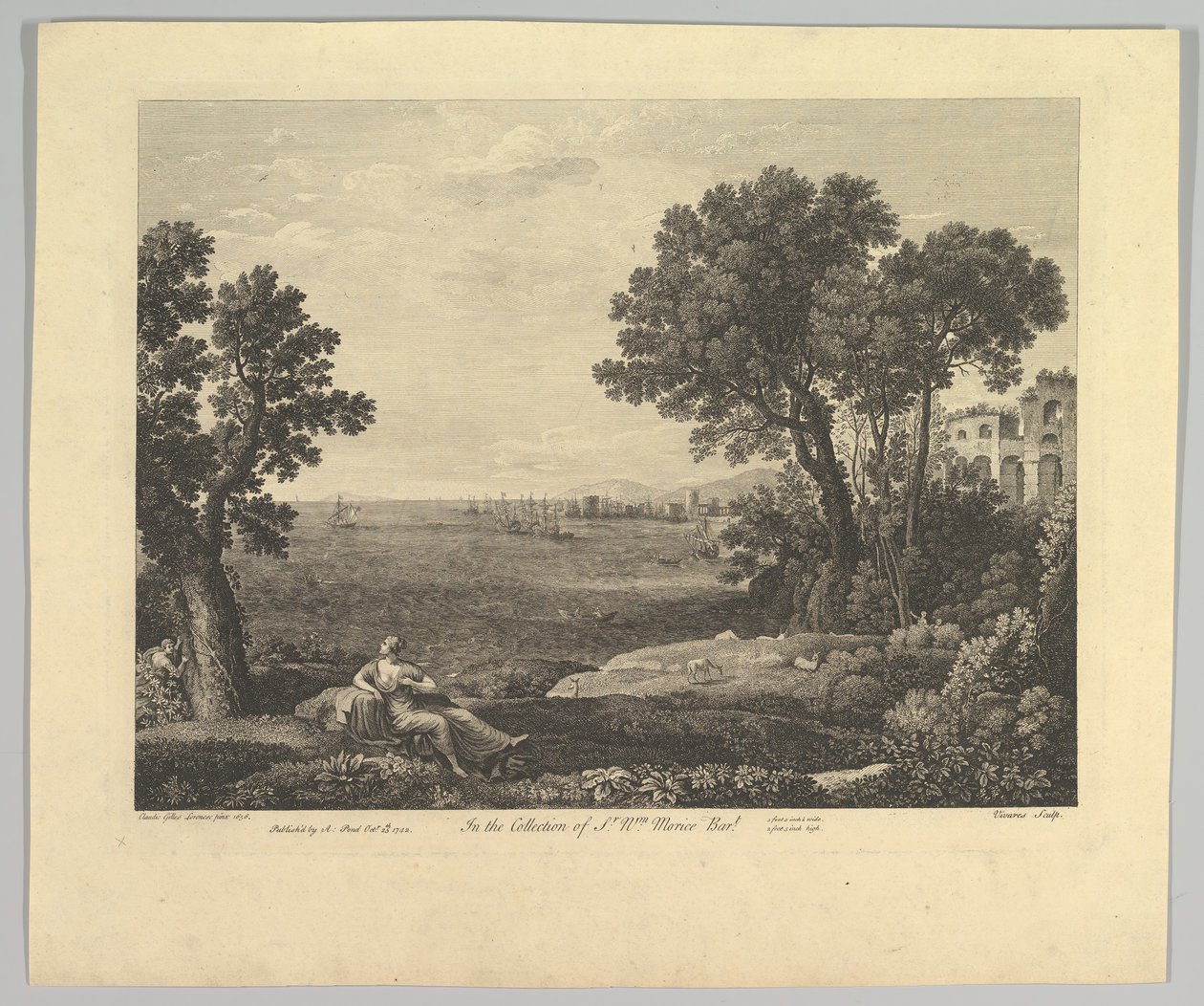 Paesaggio marino con Bacco e Arianna, 1742 da Claude Lorrain