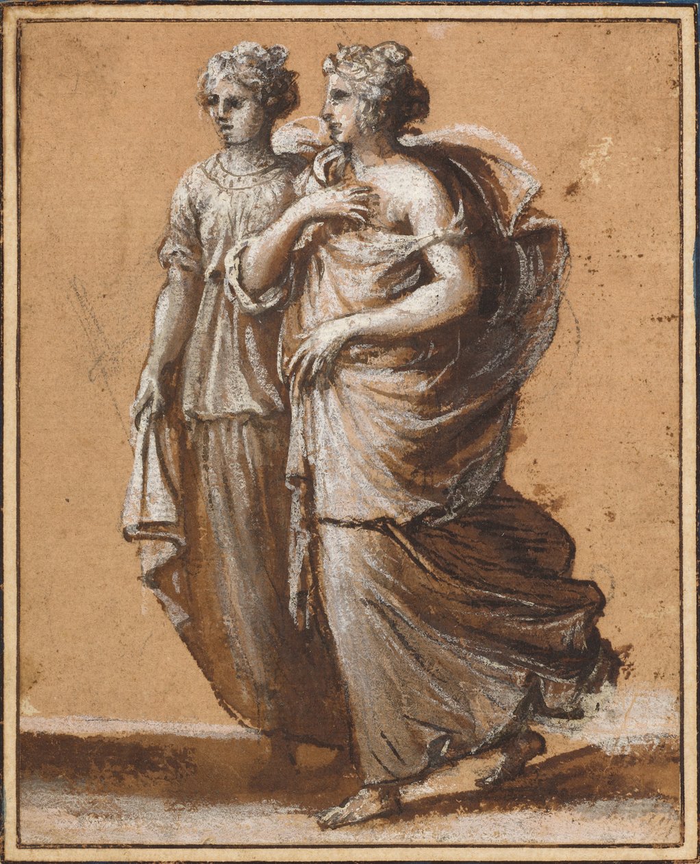 Due donne in abiti classici da Claude Lorrain