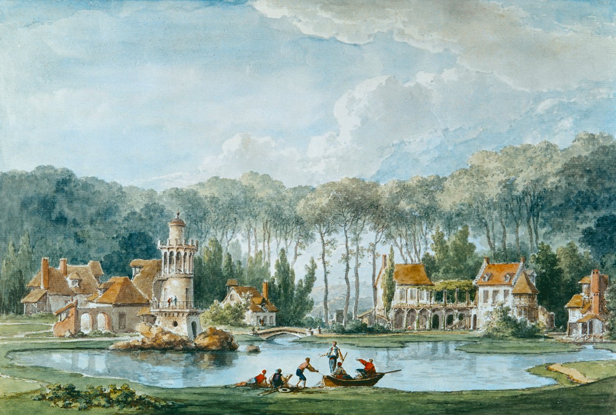 Il Hameau, Petit Trianon, 1786 da Claude Louis Chatelet