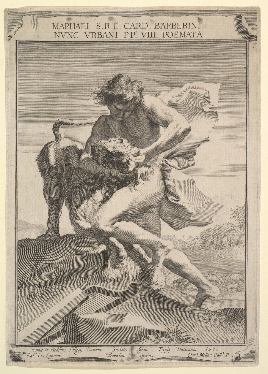 Davide che Strangola il Leone, 1631 da Claude Mellan