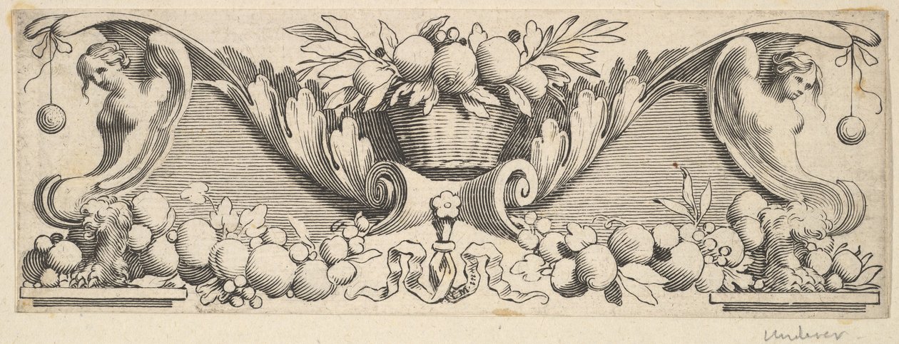 Fregio: Cesto di frutta da Claude Mellan
