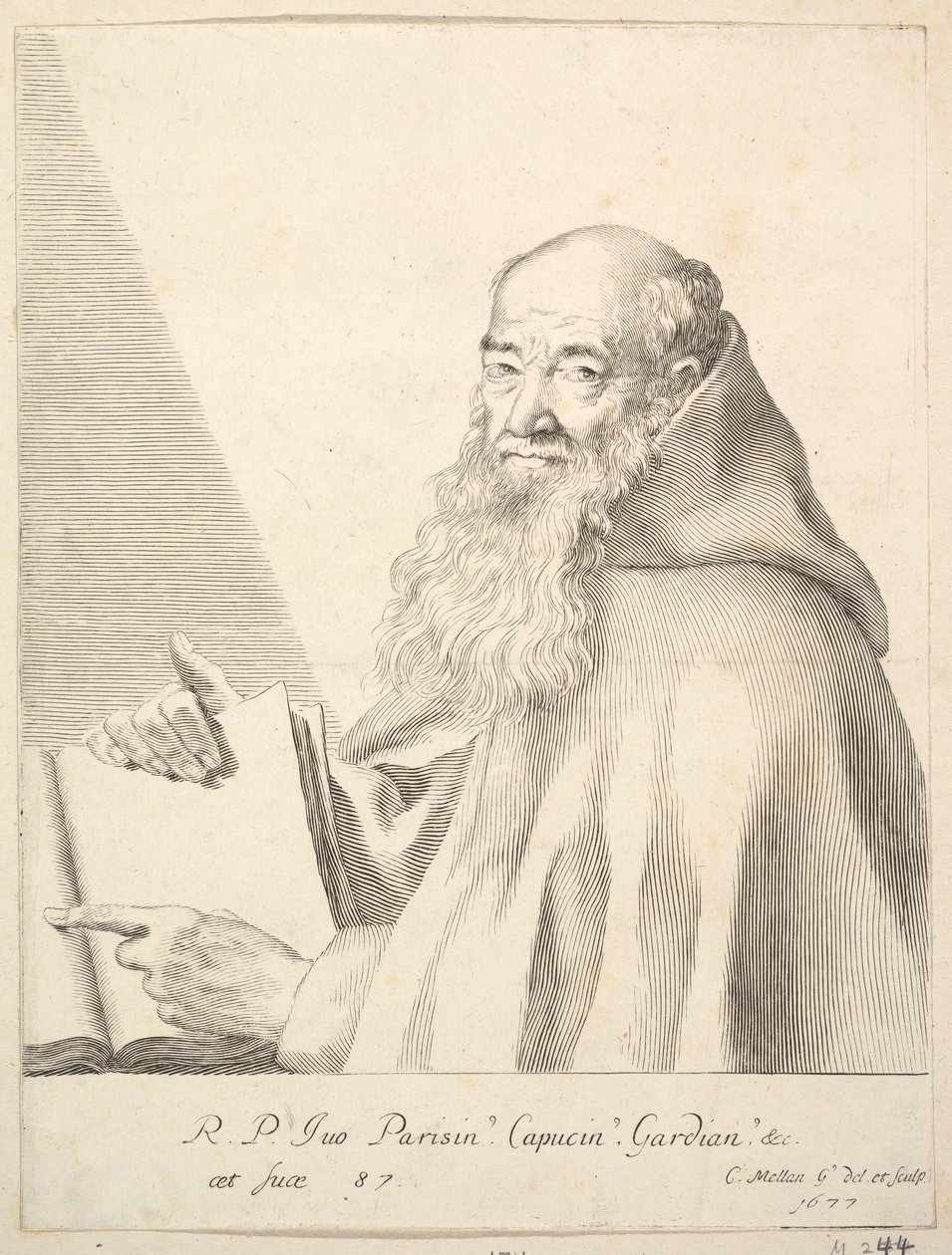 Ritratto di Le Père Yves, 1677 da Claude Mellan