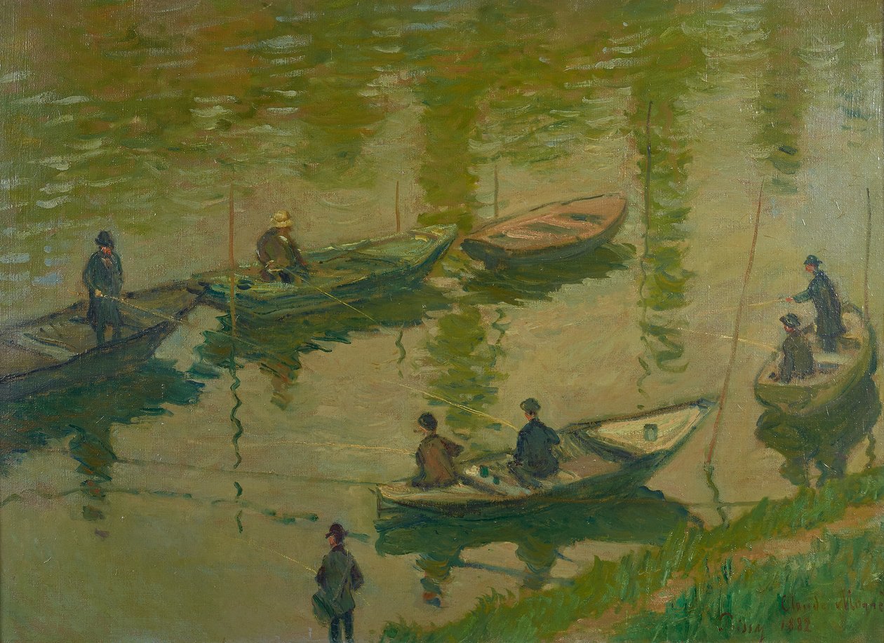 Pescatore sulla Senna a Poissy da Claude Monet