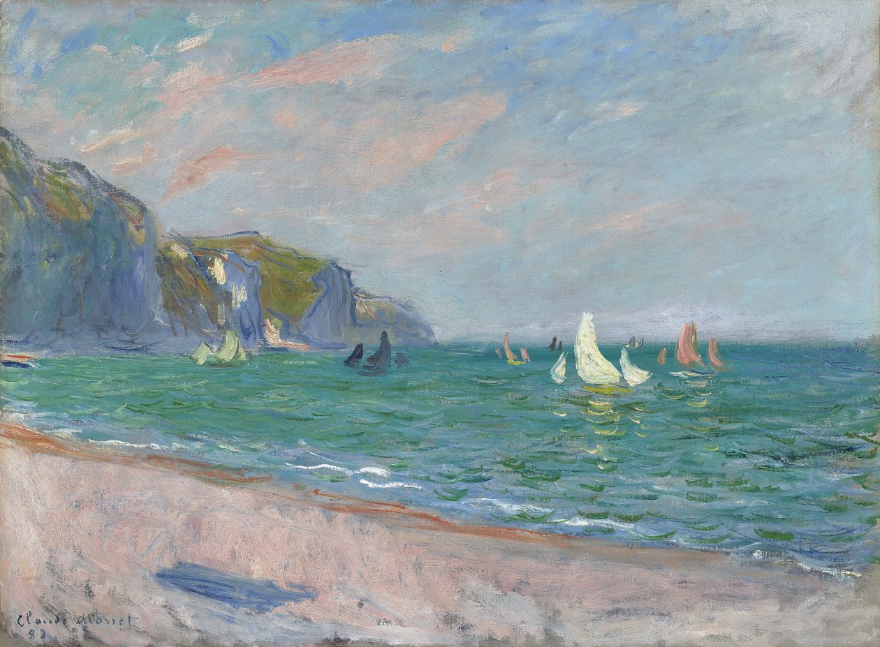Bateaux devant les falaises de Pourville, 1882 da Claude Monet