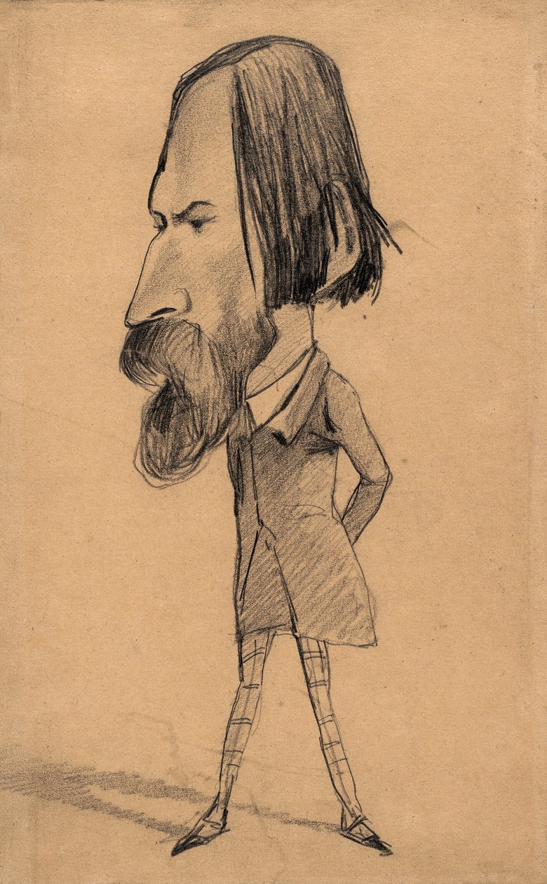 Caricatura di Auguste Vacquerie da Claude Monet