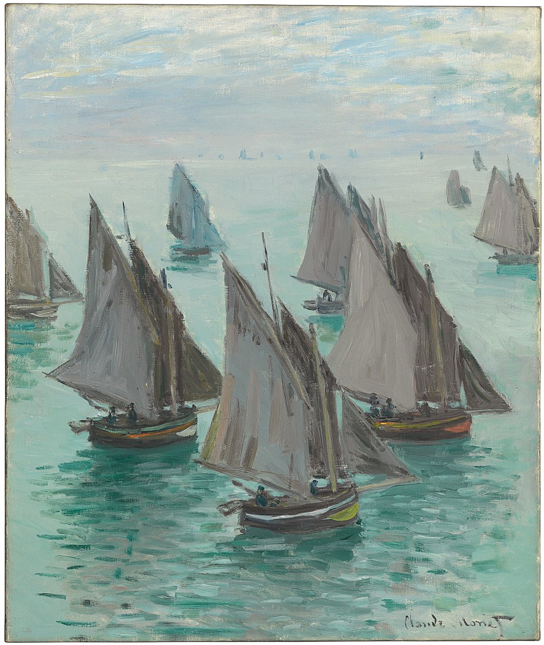 Barche da pesca, mare calmo, 1868 da Claude Monet