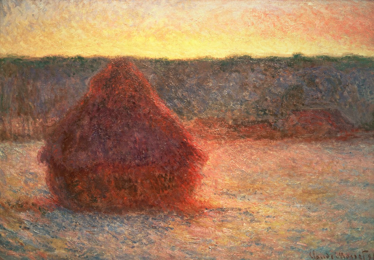 Covoni al tramonto, tempo gelido da Claude Monet